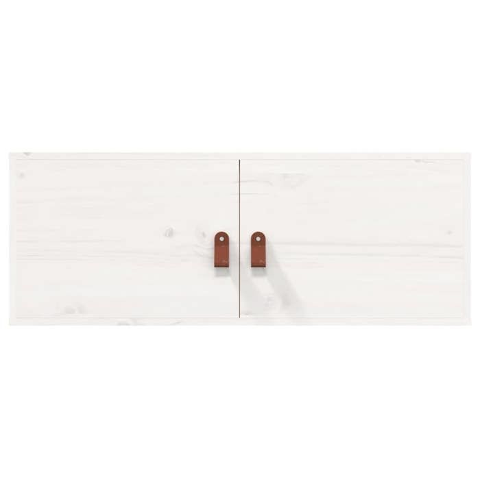 ABBO-SALE*Armoire flottante JILLS - Cabinet/ Armoire murale Blanc 80 x 30 x 30cm - Bois de pin massif SOL288724