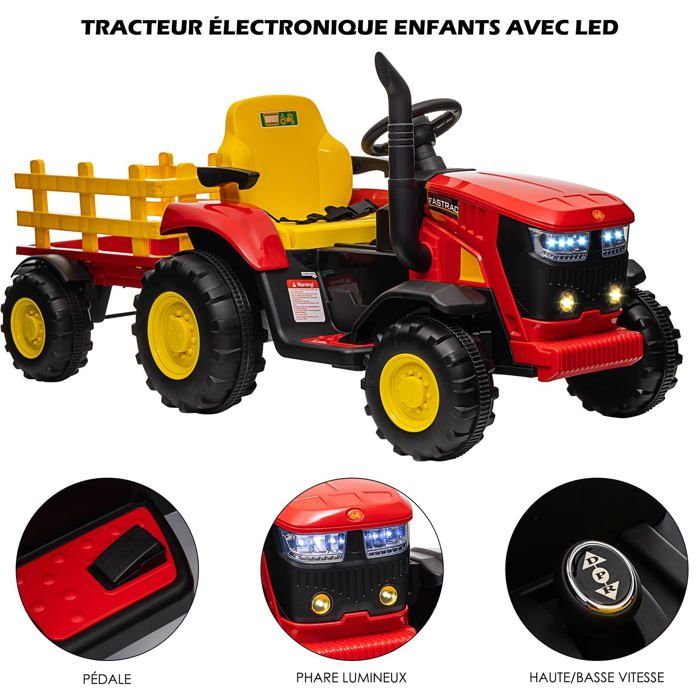 Tracteur Electrique pour Enfant Vert 12 volts avec télécommande 2.4 Tracteur Electrique pour Enfant Vert 12 volts avec télécommande 2.4