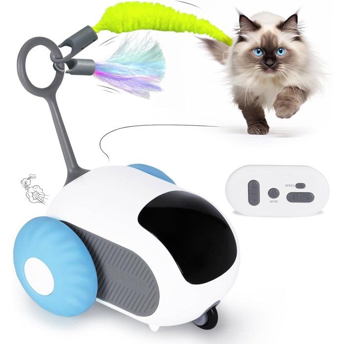 Jouet électrique pour chat avec télécommande - Voiture de sport intelligente-Balle de jeu pour chat-Jouet interactif à double