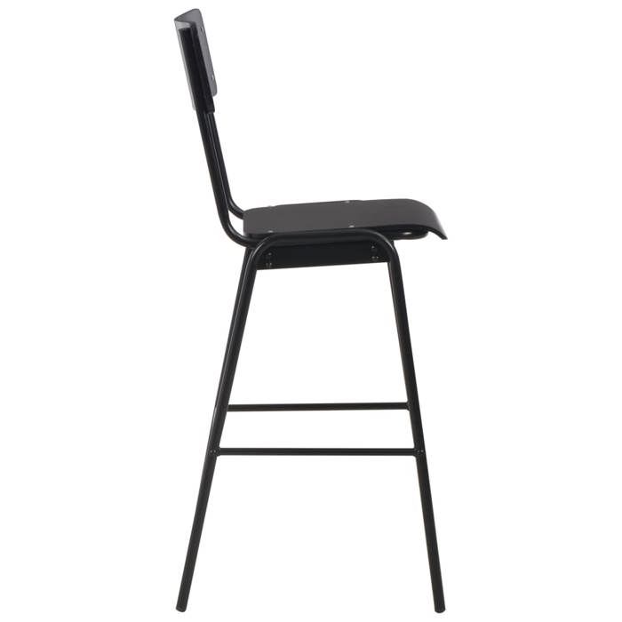 Noir Chaises de bar/de club - LOUMEI -[lot de 2] - Pour 2 personnes - Chaises de cuisine noir contreplaqué solide et acier 397269