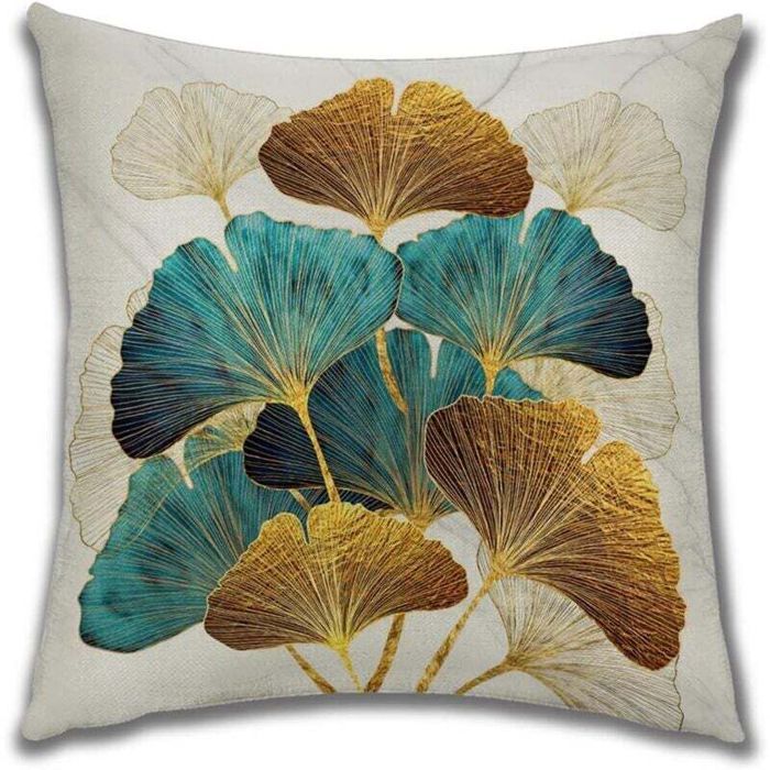 Housse de coussin décorative - ZOR® - 2 pièces - Motif fleurs et plantes - Faux lin - Pour canapé - Multisaison Housse de coussin décorative - ZOR® - 2 pièces - Motif fleurs et plantes - Faux lin - Pour canapé - Multisaison