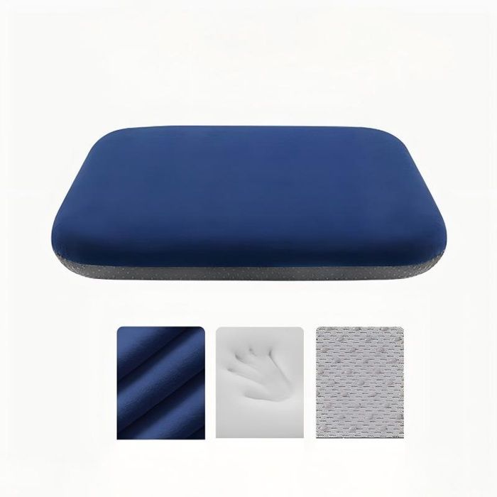 Lot de 2 coussins carrés antidérapants - XVX - bleu marine 40x40x4 cm housses amovibles - pour cuisine bureau voiture intérieur