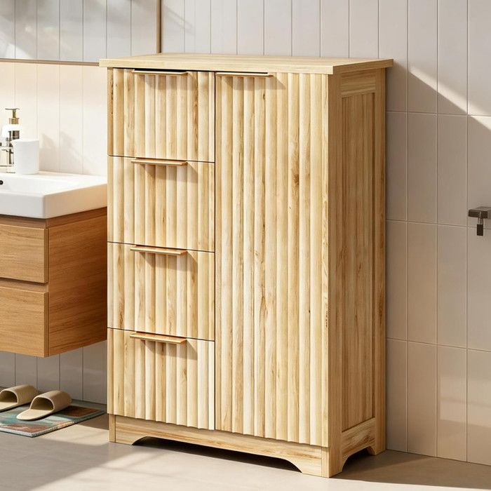 Buffet Meuble de Rangement - ALIGHTUP - Buffet bas avec 1 Porte et 4 Tiroirs Chêne 534x29x825cm