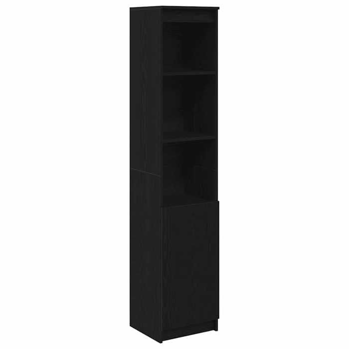 SOLO - TOP Buffet haut 1 PC - ZENCORE - Armoire Vaisselier/Buffet Salon/bureau - chêne noir 37 5x35x180 cm - Bois dingénierie 33917