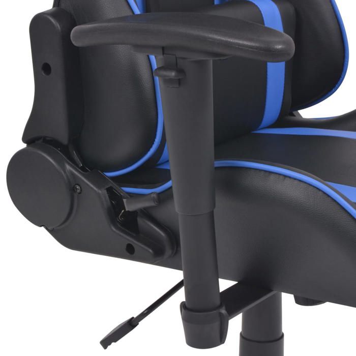 Fauteuil Ergonomique - Bleu - Chaise de bureau inclinable - 1 PLACE - et repose-pied - Bleu 70x71x(126-136) cm F3