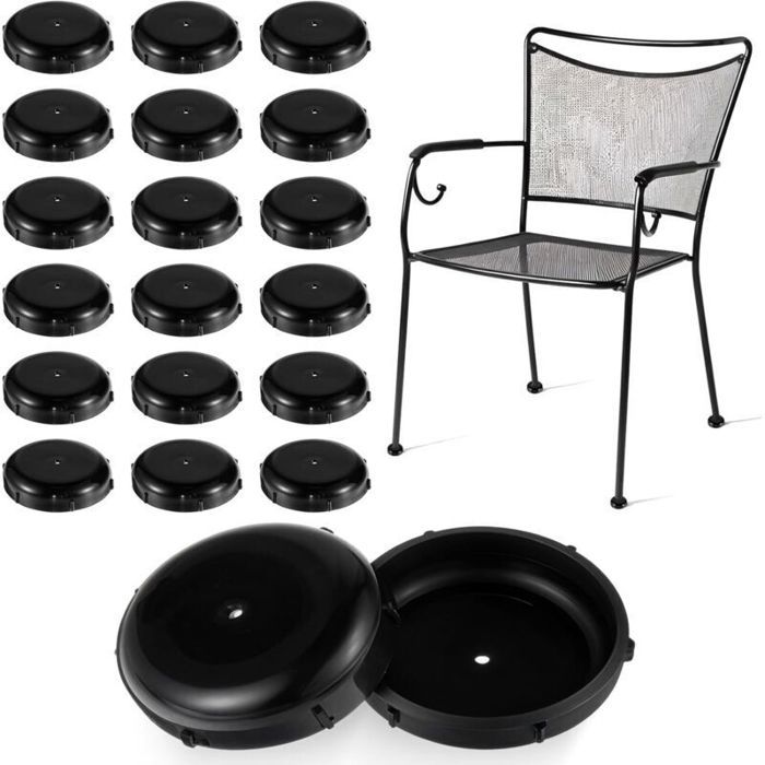 Lot de 20 capuchons ronds en plastique pour pieds de meubles de terrasse pieds de chaise en fer forgé pour tables et chaises en