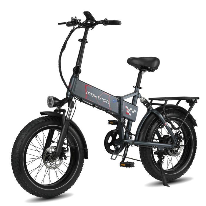 MAXTURN V&eacute;lo Electrique  Polaris - Moteur 500W Batterie 48V13AH 20"" Frein &agrave; Disque C&acirc;ble - Gris