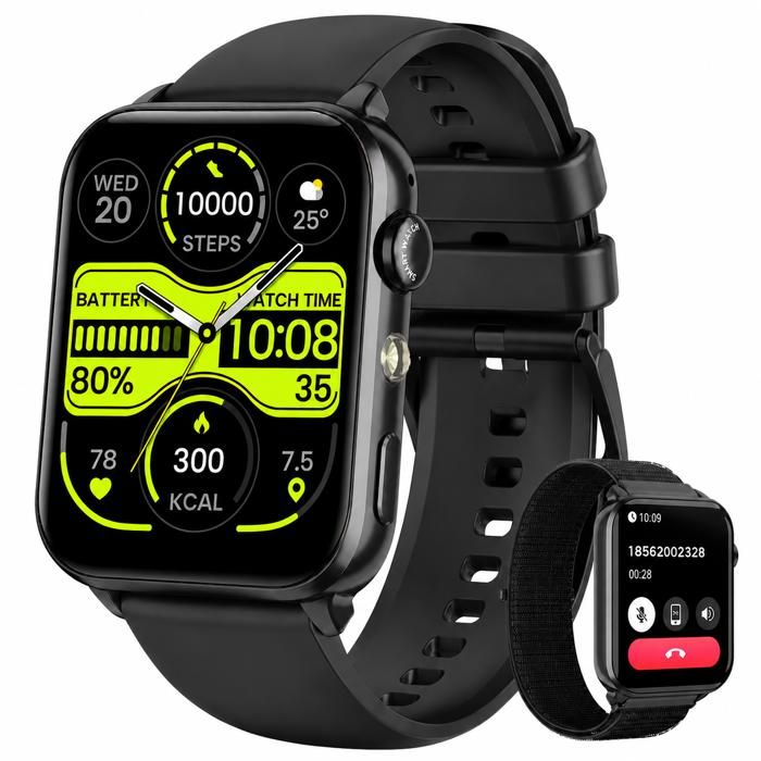 Blackview Montre Connectée Homme Appel Bluetooth Podometre Cardiofréquence Oxymetre Tension artérielle Calories IP68 Voix de lIA