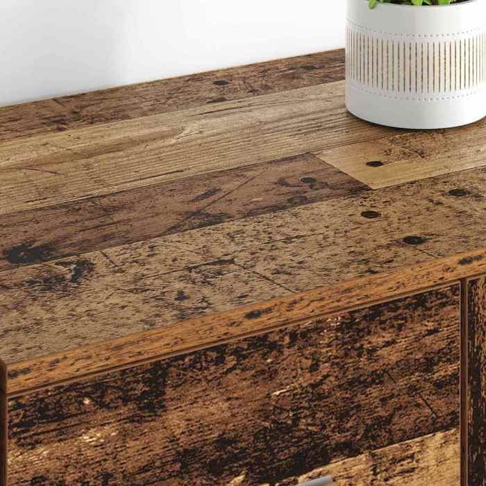Lot de 2 Buffets avec Tiroir Corona élégant - ECOHOME - bois - bois ancien - 59 x 39 x 80 cm - 2 portes - avec tiroirs@855610