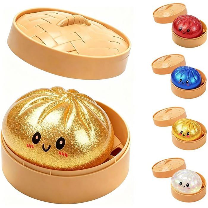 3 Packs De Dumplings Squishy Géants Avec Cuiseur Vapeur – Jouets Anti-Stress Kawaii, Retour Lent, Sensoriel, Pour Enfants Et Adultes (Dès 14 Ans)
