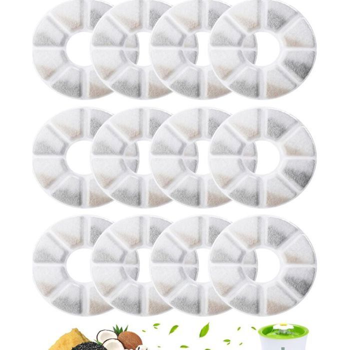 Filtre pour fontaine à eau - PZCC - Compatible Philips - Triple filtration charbon & résine - 20–25 L - Lot 12 (rond)
