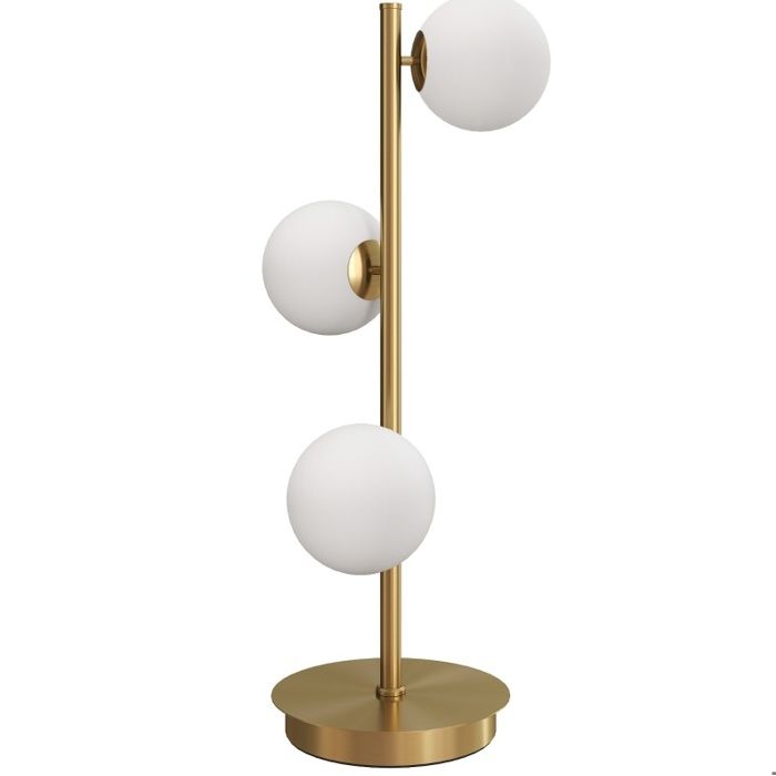 SENVIRO Lampe à poser 3 globes 24 x 24 x 53 cm douilles G9 interrupteur sur fil antique brass