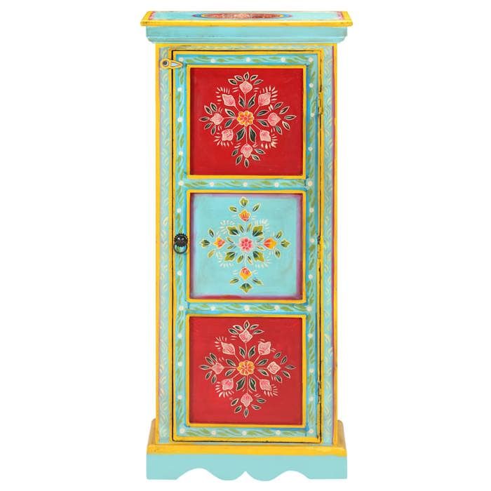 Soldes d’automneEnfilade de rangement Multicolore - Buffet Bahut - peint à la main 40x30x90cm - Bois de manguier solide 252 859044