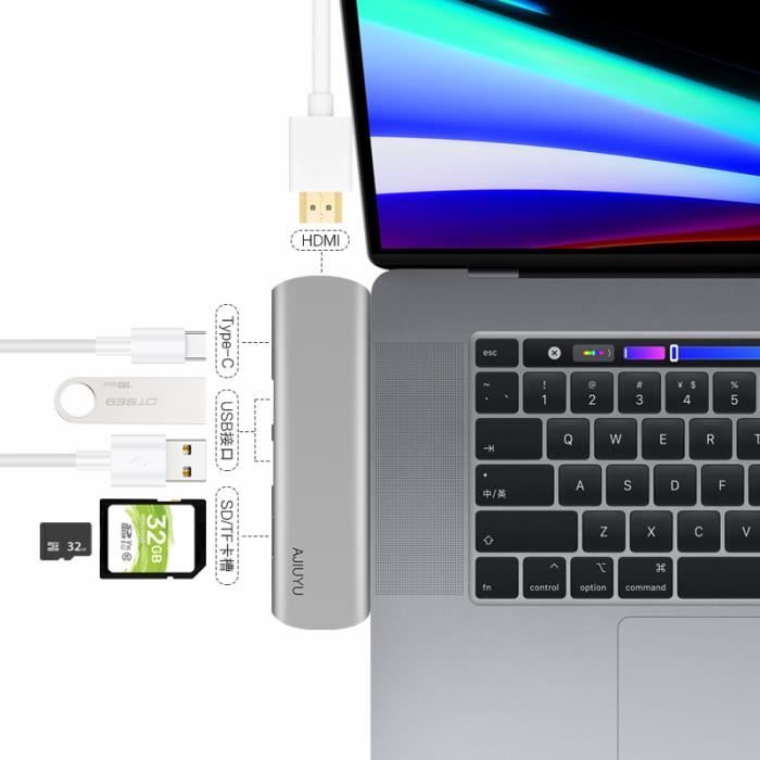 6 en 1 USB et HDMI Hub Usb C Pour