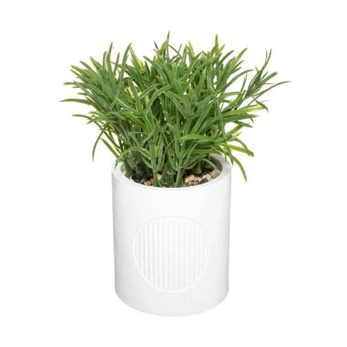Plante Grasse Artificielle En Pot Céramique Atmosphera - Modèle H13, Gris - Dimensions 13,5 X 13 X 12 Cm