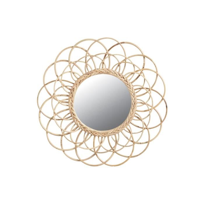 Miroir en Osier Decoratif sur Pied