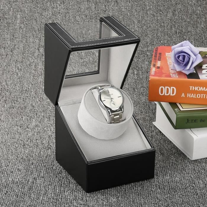 Boîte de montre mécanique automatique de stockage d'affichage de support d'enrouleur de montre simple (prise de l'UE)-TIP