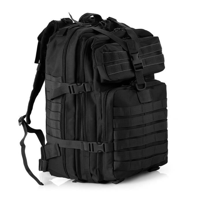 Sac a dos tactique 45L Sac de systeme Molle de l armee militaire Noir Cdiscount Bagagerie Maroquinerie
