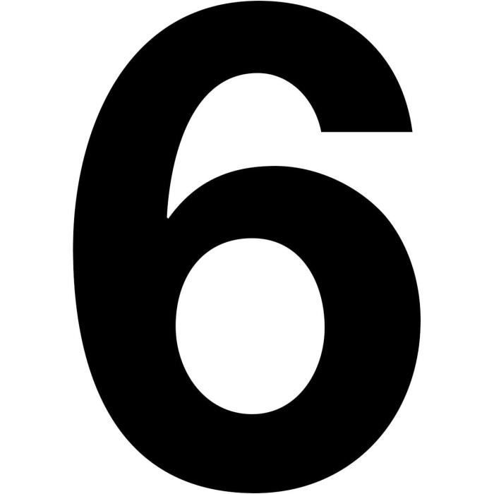 Autocollant numéro 6 en noir I Hauteur 10 cm I Numéro de maison autocollant  chiffre à coller pour extérieur, boîte aux lettres, A39 - Cdiscount  Bricolage