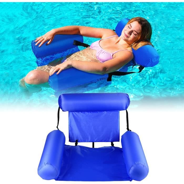 Chaise Gonflable Piscine Lounge - Dimensions 102 X 94 Cm - Blanc Transparent - Avec Dossier Confortable - 1