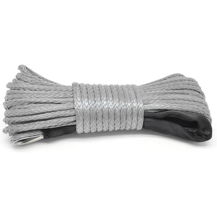 Corde De Treuil Synthétique 7700 Lbs - Nylon 6mm X 15m, Housse Protection | Pour Jeep, ATV, Bateau, Remplacement Câble Acier
