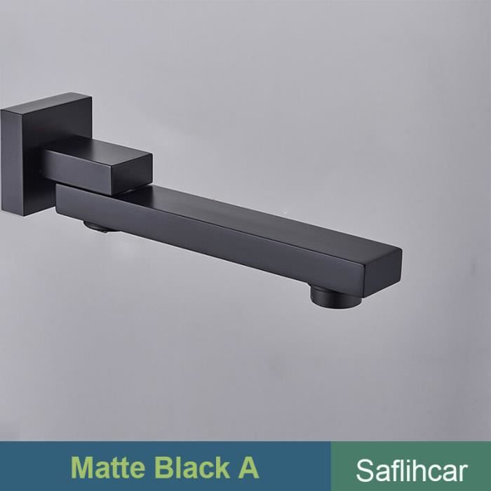VIKASI – Kit De Robinetterie De Douche Avec Bec De Baignoire – Noir Mat – Mitigeur Inclus – Réf. 88063B