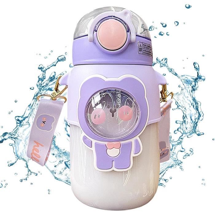 Gourde Kawaii 850 Ml Avec Paille Et Sangle – Forme Ours, Anti-fuite, Sans BPA, Rose