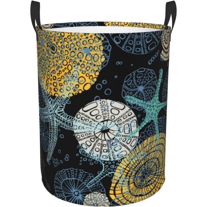 Panier à Linge Rond Pliable Imperméable – Poignées, Taille M (49,6x15,7 Cm), Pour Vêtements, Jouets, Couvertures - 12