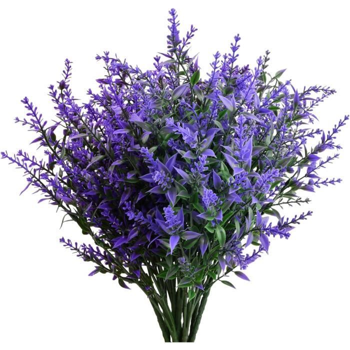 4 Bouquets De Fleurs Artificielles Floqué Fleurs Artificielles Plante De Lavande Fleurs Artificielles Decoration En Pot Rouge 92501788