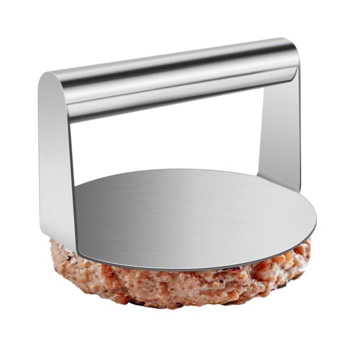 Moule A Presse à Hamburger Aluminium Dewocke - 12cm Avec 50 Feuilles Papier, Design Anti-adhésif Steak Haché