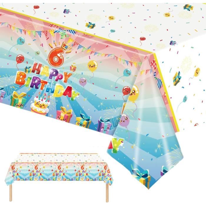 1 Pièces Nappes Jetables, Nappe De Fête D'Anniversaire En Plastique