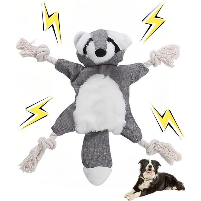 Jouet en peluche pour chiens - Indestructible à couinement - Grands chiens - Corde solide - Robuste et durable