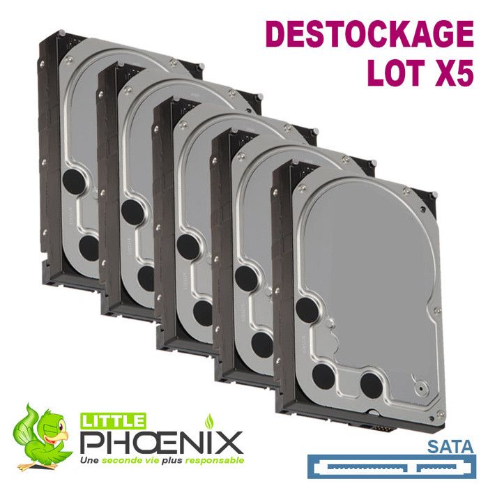 Lot de 5x Disques Durs 500Go 3.5 SATA 7200RPM pour PC de bureau – Destockage