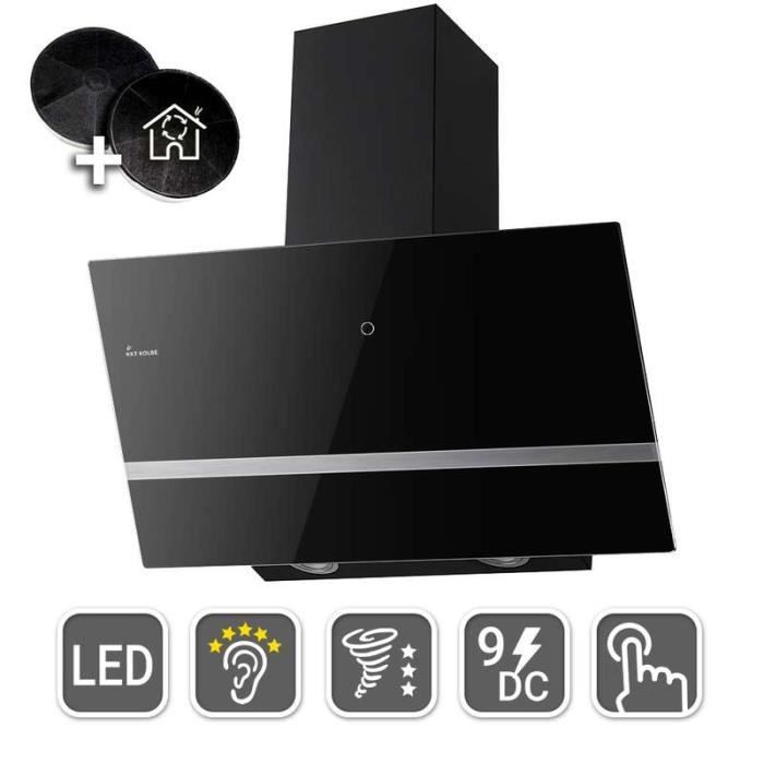 Hotte Aspirante Murale 80cm Acier Inoxydable Verre Noir Extra Silencieux 9 Marches Eclairage Led Touches A Detecteur Achat Vente Hotte Cdiscount