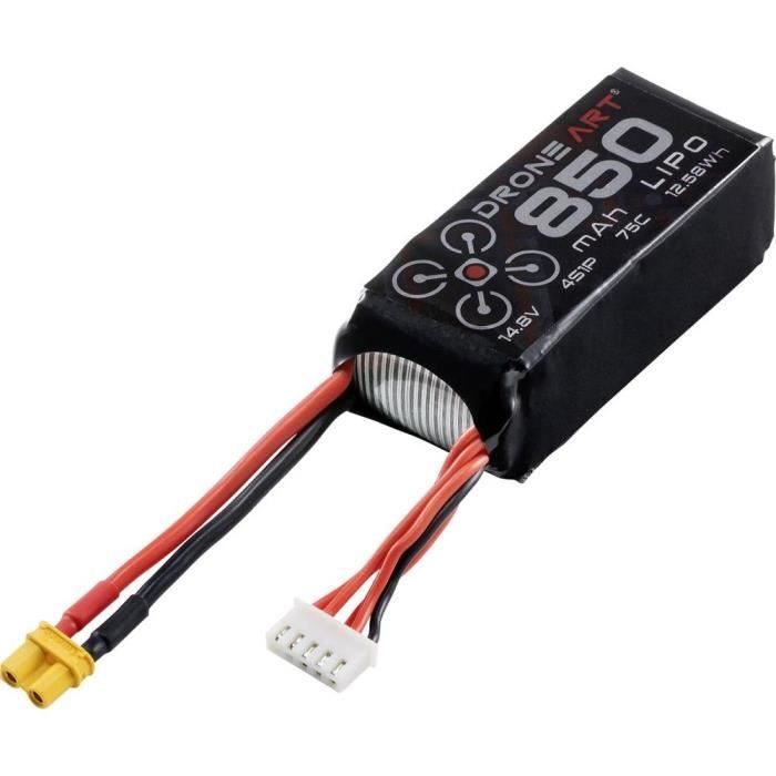 Batterie LiPo Reely 3.7V 900 MAh - Pour Modèles Réduits, Hélicoptères, Voitures RC, Softcase Avec Connecteur