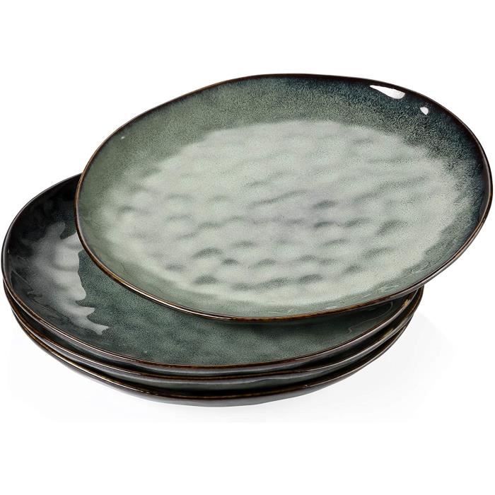 vancasso 21 cm Handmade Vaeseille- Style Impresionniste Assiette à Dessert en Céramique 8 pièces Série Starry