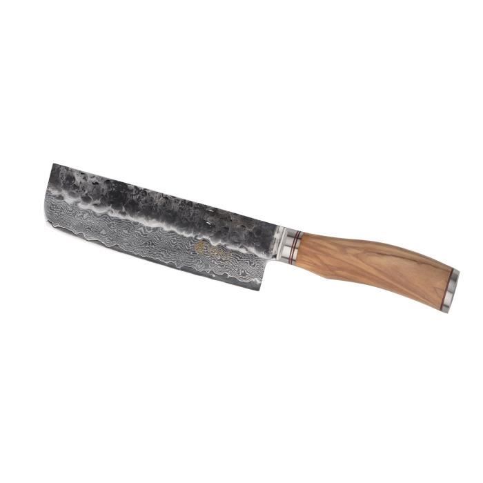 Couteaux Wakoli Couteau Nakiri En Acier De Damas Vg 10 Avec Manche En Bois D Olivier Serie Wakoli Achat Vente Couteau De Cuisine Couteaux Wakoli Couteau 5813 Cdiscount