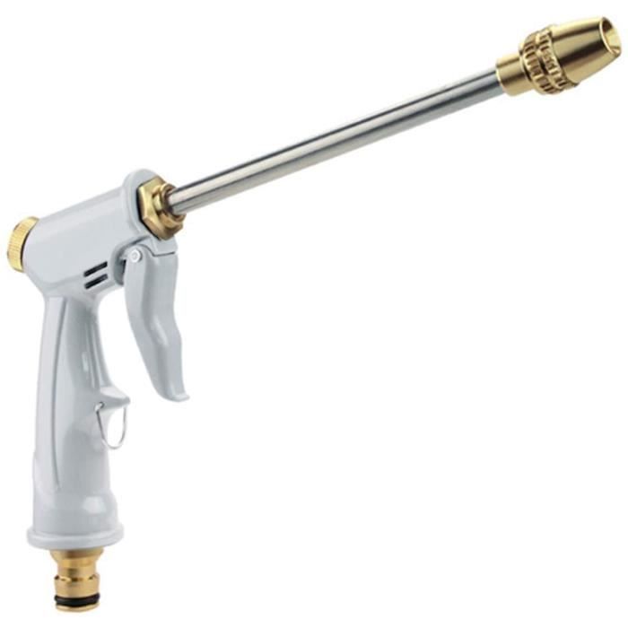 Pistolet D'arrosage Haute Pression Pour Tuyau - 2 Buses (jet Et éventail) + Connecteurs Rapides - Pour Voiture, Jardin, Nettoyage