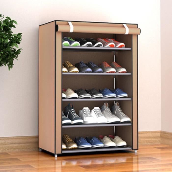 Étagère à Chaussures Multicouche En Tissu Non Tissé - Armoire De Rangement Pliable