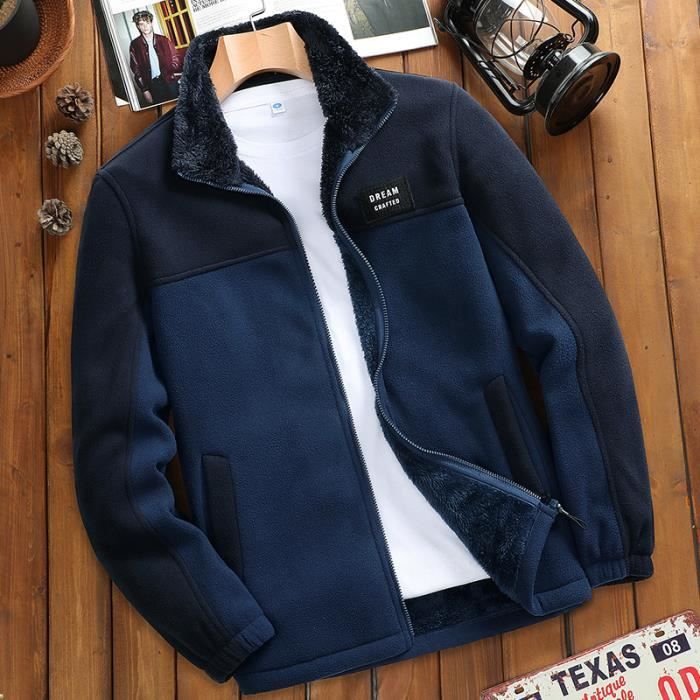 Couleur 9507 bleu fonc taille 4XL Veste polaire chaude coupe vent