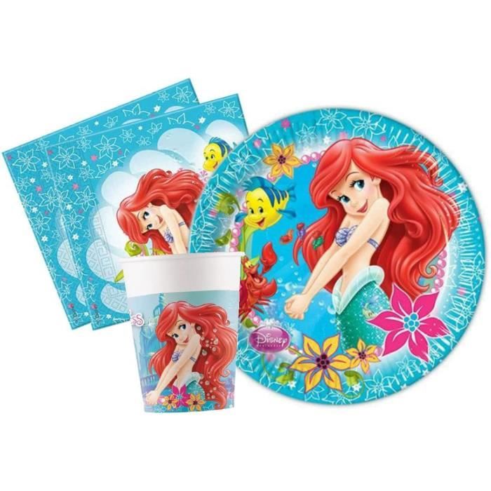 Kit Anniversaire Écolo Ariel La Petite Sirène (16 Assiettes, 16 Verres, 20 Serviettes)[q12089 Kit Anniversaire Écolo Ariel La Petite Sirène (16 Assiettes, 16 Verres, 20 Serviettes)[q12089