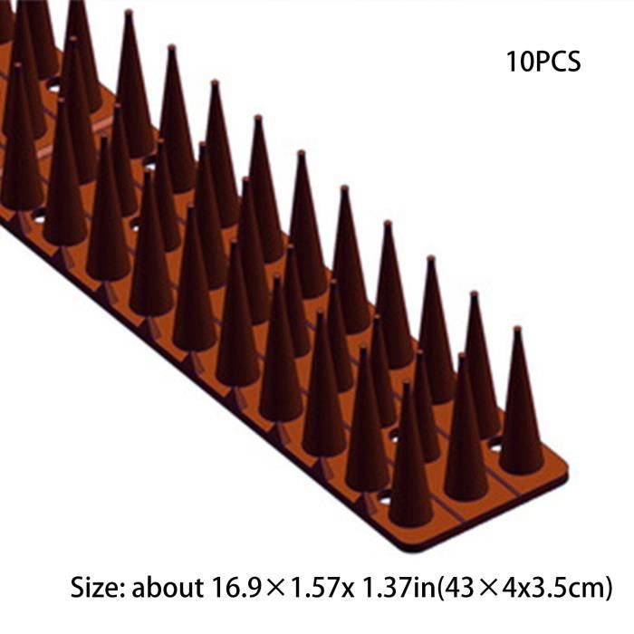 Répulsif Pointes Pour Chats Et Oiseaux - 50 M, Marron, Plastique Résistant Aux Intempéries