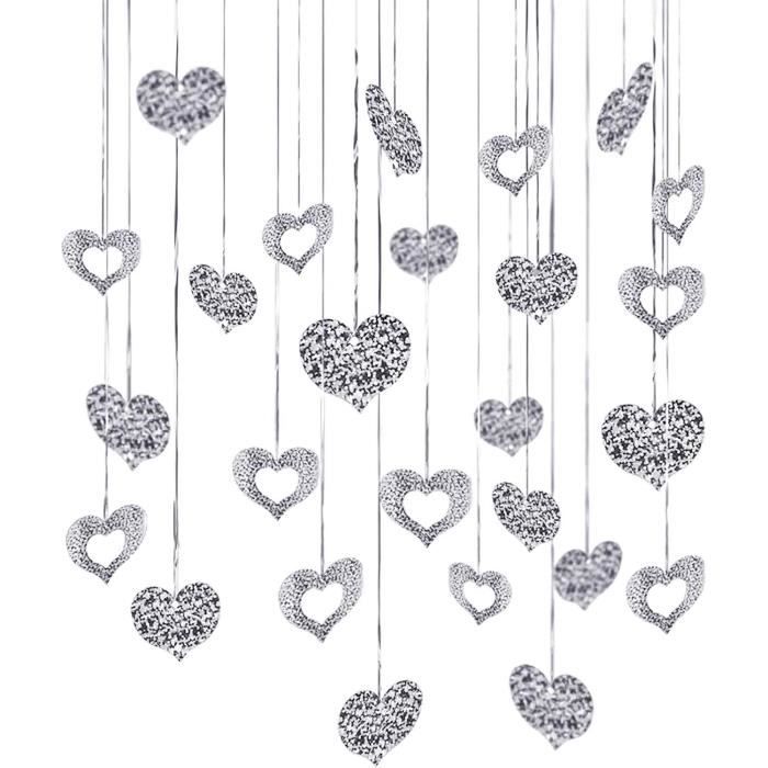 HOWAF Guirlande Cœur Saint-Valentin 12M – Rouge Brillant, Déco Romantique Mariage & Anniversaire