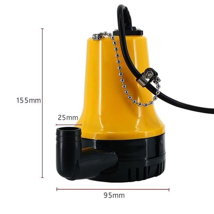 Pompe Submersible DC 12V - Débit 600L/H - Hauteur 5m - Pour Bassin, Aquarium Ou Fontaine