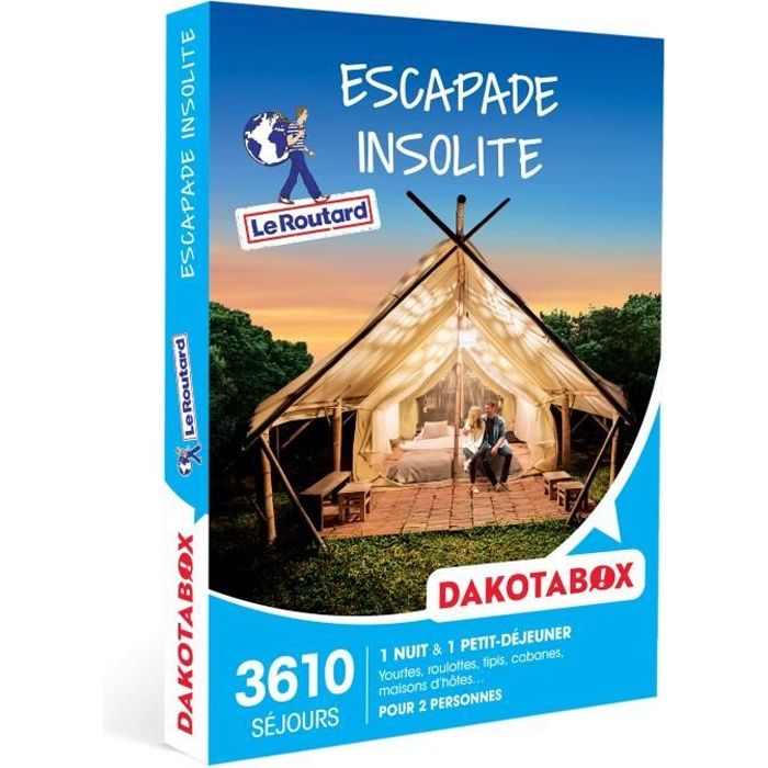 DAKOTABOX - Coffret Cadeau -Escapade insolite - 1 nuit insolite avec petit-déjeuner pour 2 personnes