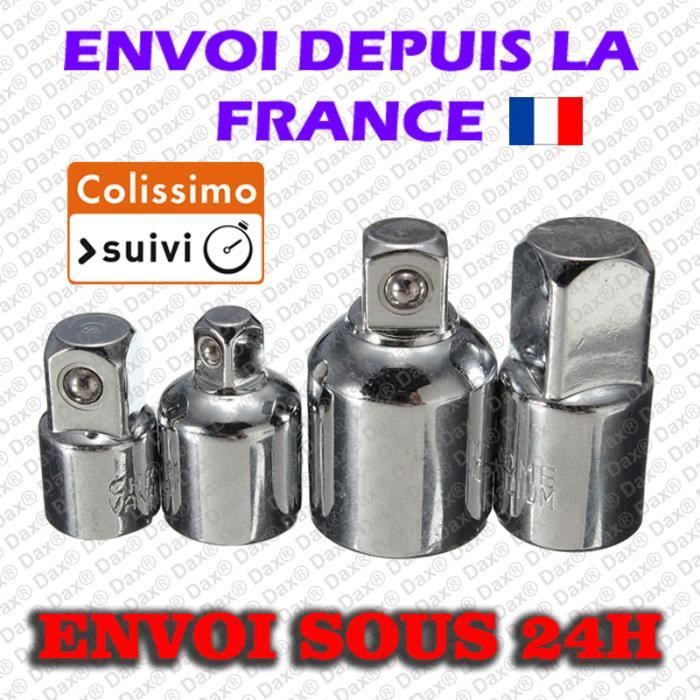 4 Pièce Prise Convertisseur Adaptateur Réducteur femelle vers mâle 1/4" 3/8" 1/2" disque