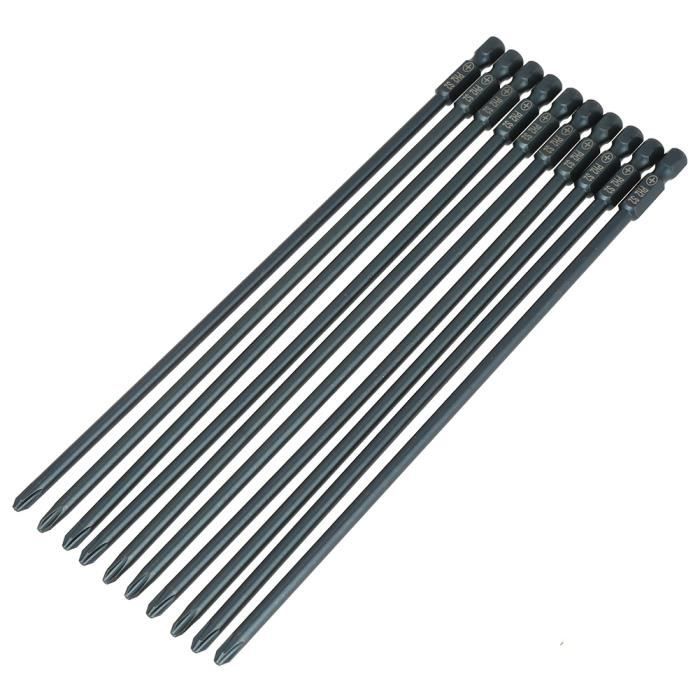 10Pcs 1/4" Tige Hex 65mm Tournevis Magnétique PH2/SL6