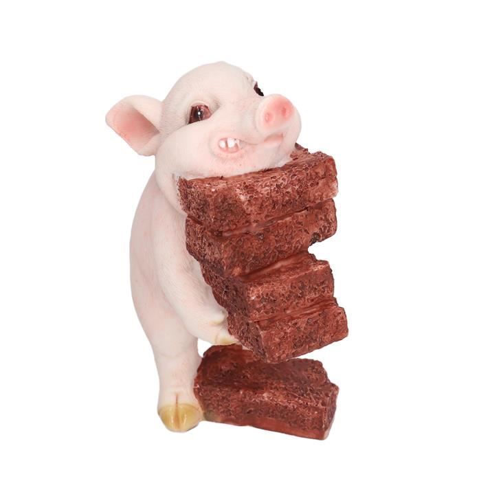 Statue De Jardin De Cochon Réaliste De 26 Cm, Décoration Super Mignonne, Statue De Jardin, Cochon Drôle Mignon, Sculpture Intérieure Et Extérieure, Ornements De Pelouse, (Style