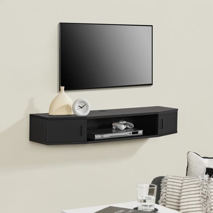 Meuble TV mural Tørring 110 x 30 x 18 cm noir