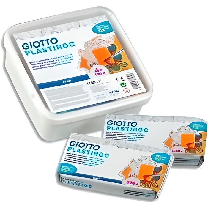 Pâte autodurcissante Plastiroc blanc - Giotto - 4 x 500 g - Pour Enfant à partir de 3 ans